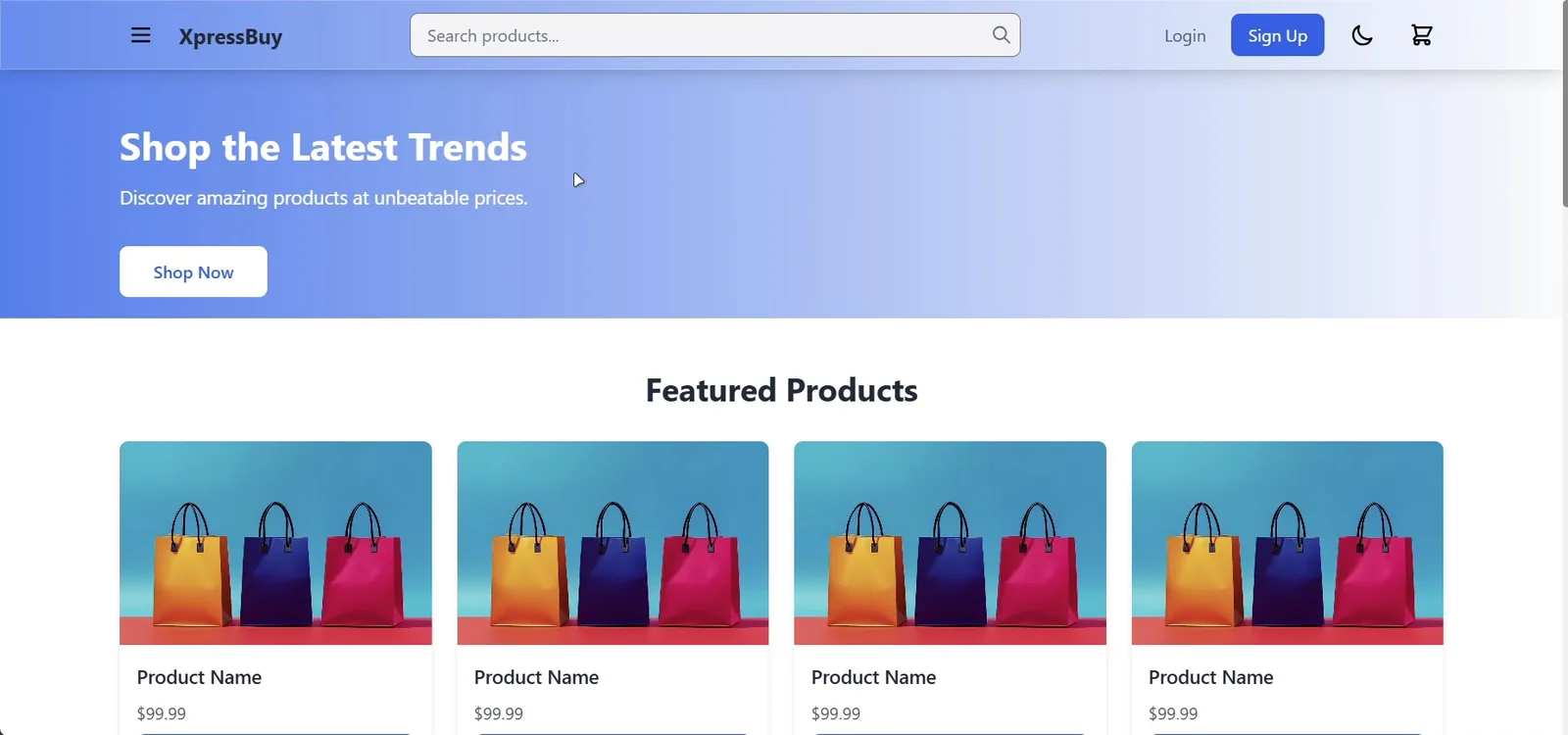 NexaShop — A full storefront where every state is designed, not defaulted.